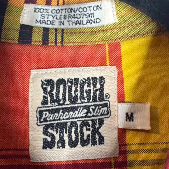 Panhandle Slim Rough Stock Western Long Sleeve Button Down Button Up, Sz M - Picture 3 of 6